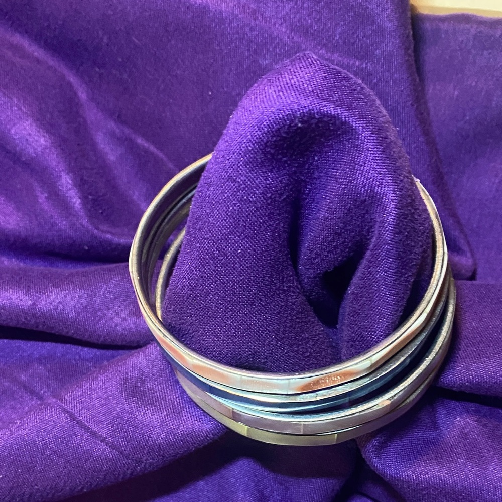 Colorful Mosaic Bangle Set - Picture 4 of 7
